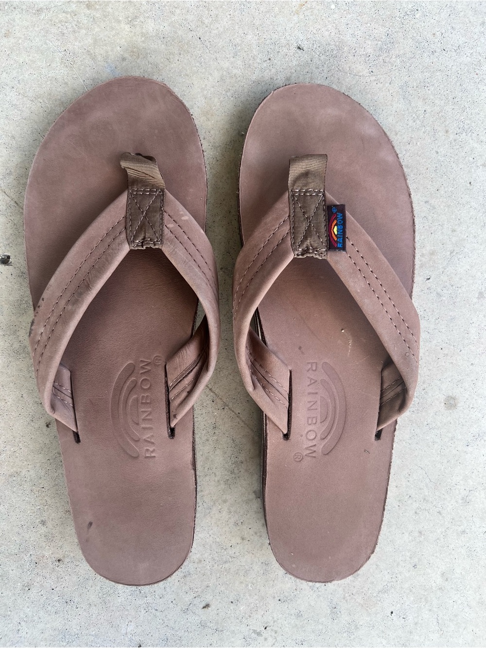 Rainbow Brown Suede Leather Women's Sandals
